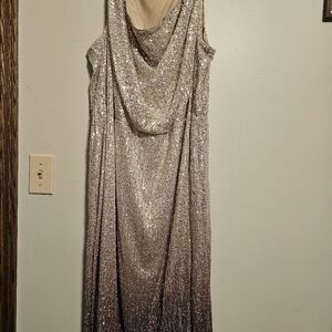 Ava & Viv Gold Cowl Neck Sleeveless Gown